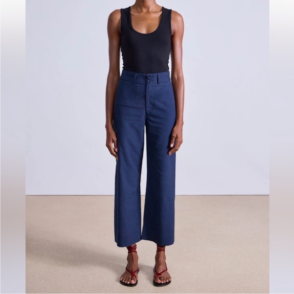 Apiece Apart Pants - Apiece Apart Merida Navy Pants High Rise Sailor Cropped Trousers size 2